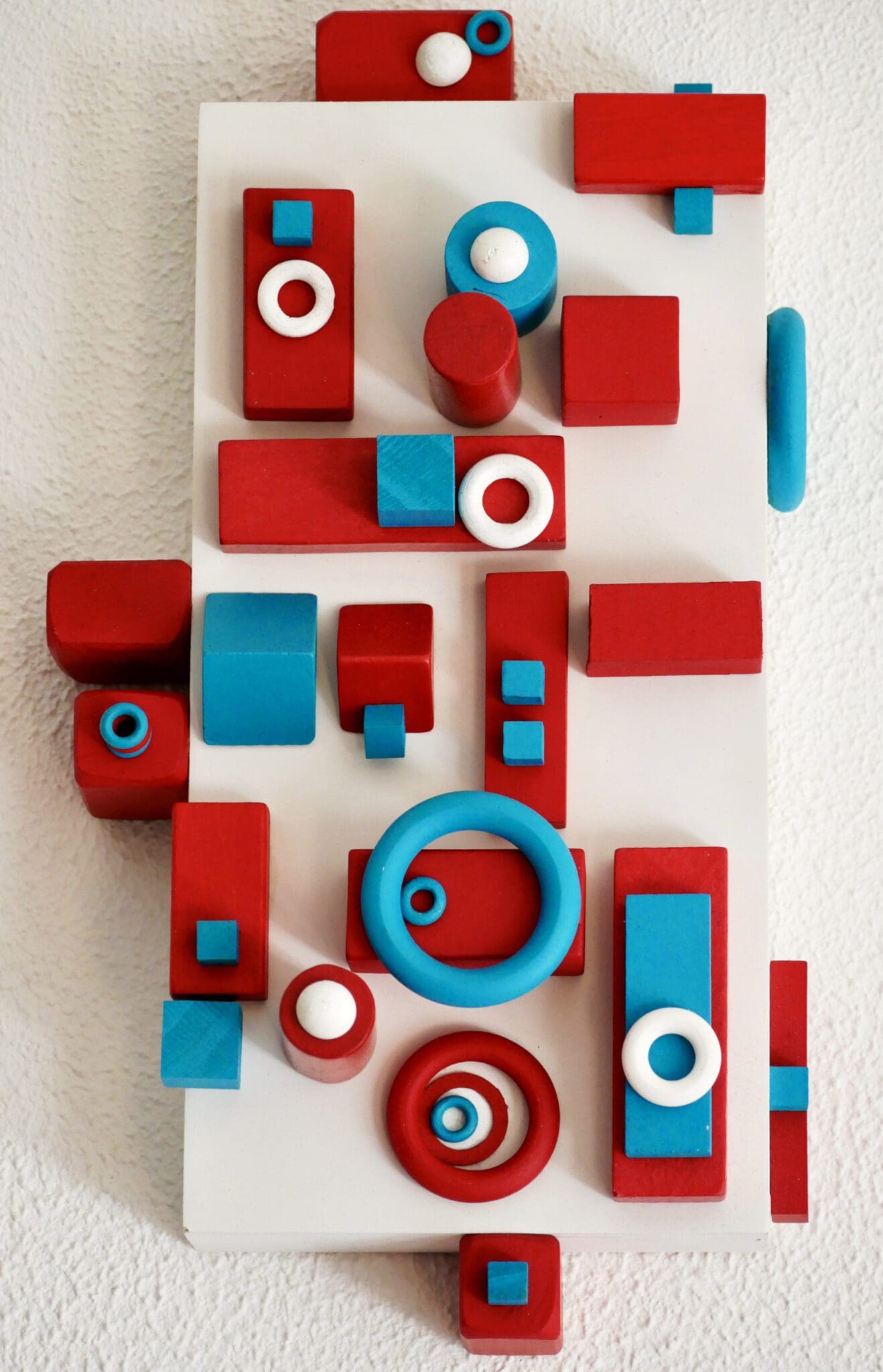Bazooka,
Spray painted wooden blocks on MDF and lime wood (30cm x 15cm x 10cm)